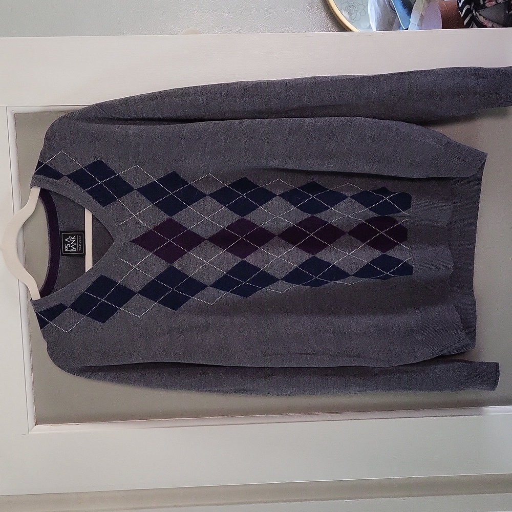 Jos A Bank Cashmere Argyle Sweater